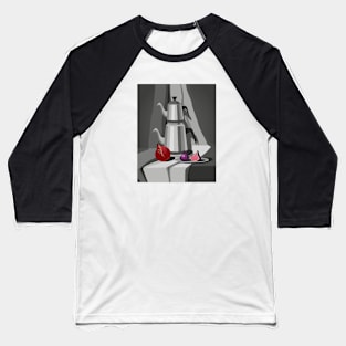 Still life with Turkish teapot and bright colorfull fruits in black and white background Baseball T-Shirt